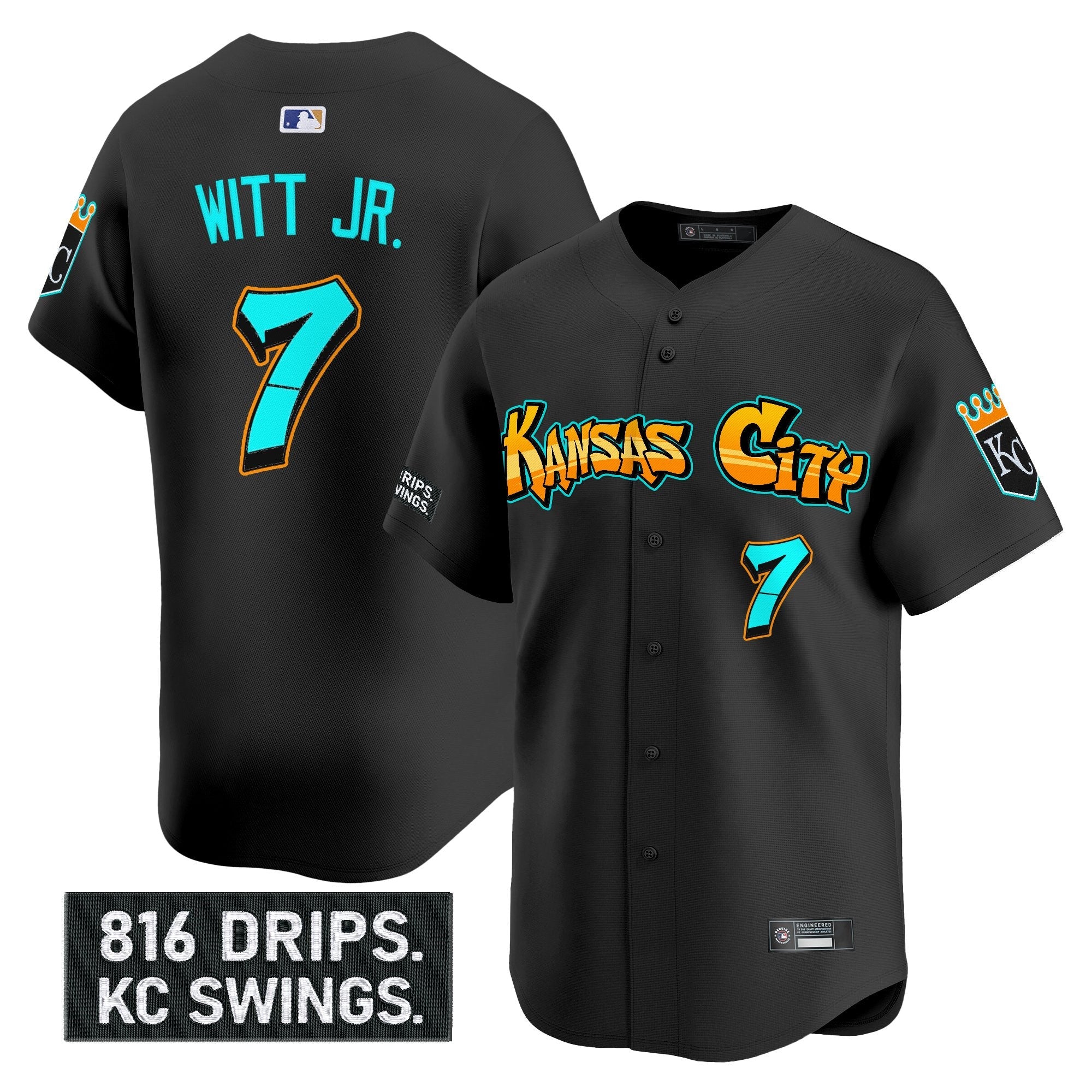 KC 'Graffiti Crown Drop Edition' Vapor Premier Limited Jersey - Stitched