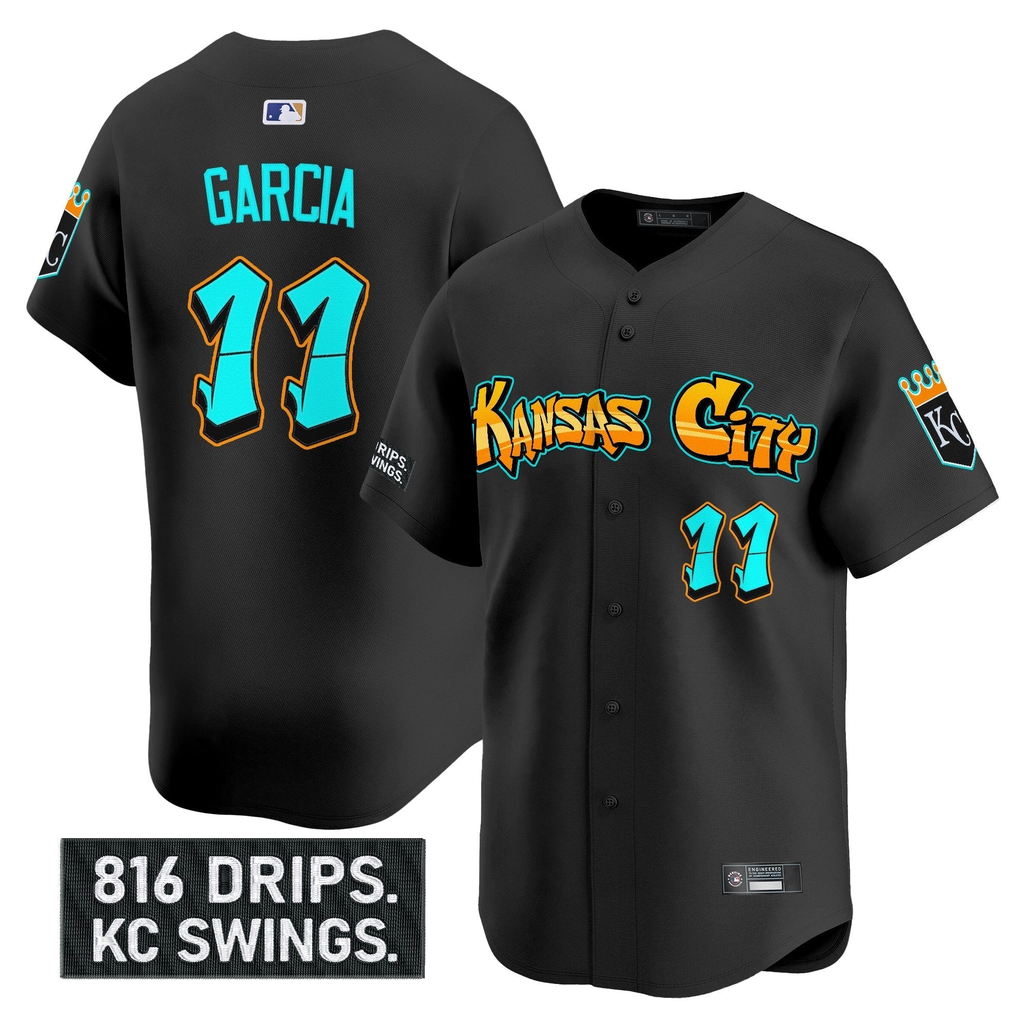 KC 'Graffiti Crown Drop Edition' Vapor Premier Limited Jersey - Stitched