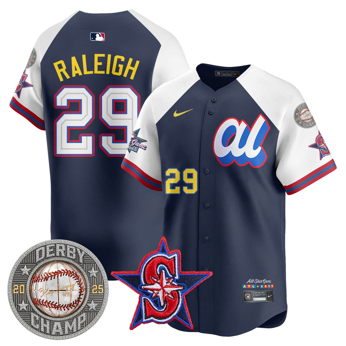 Cal Raleigh HRDERBY Champion AL 2025 MLB All-Star Jersey V1 - Stitched