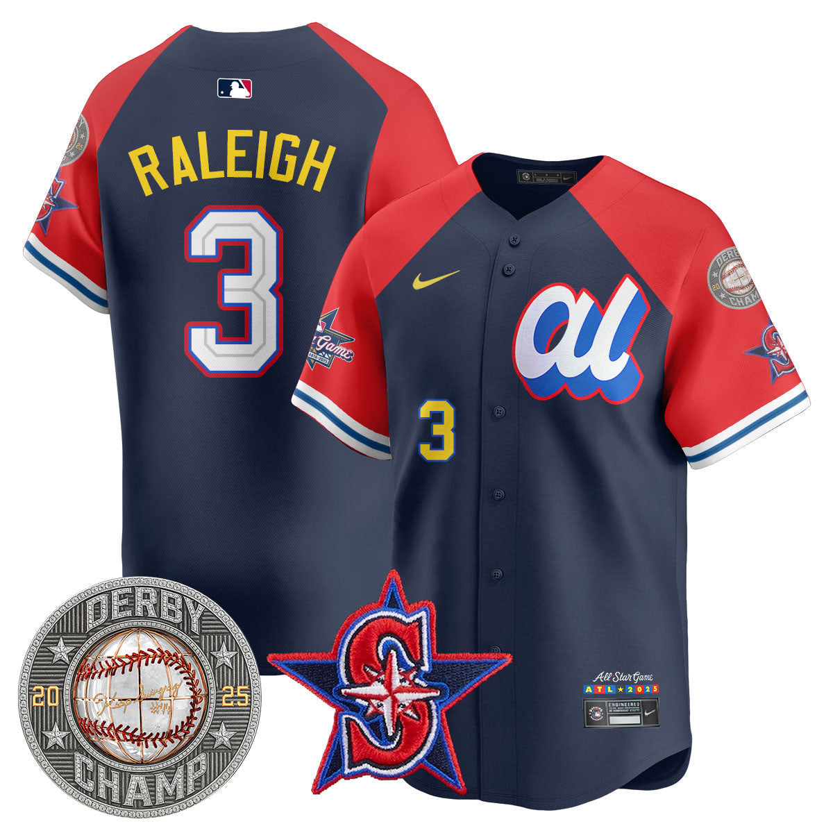 Cal Raleigh HRDERBY Champion AL 2025 MLB All-Star Jersey V1 - Stitched