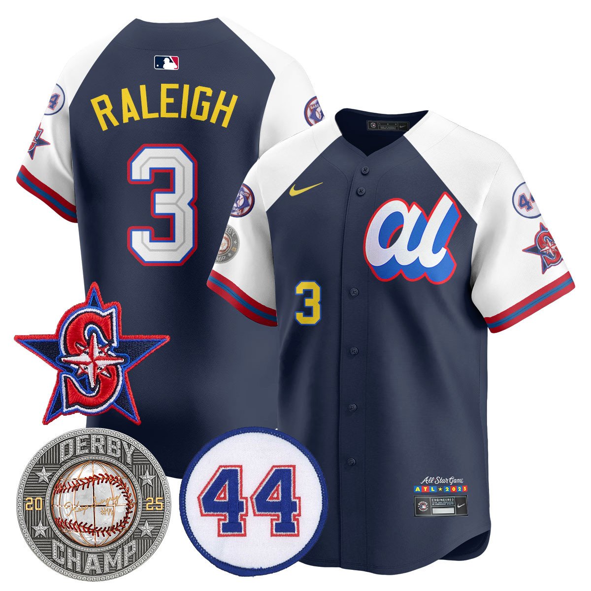 Cal Raleigh HRDERBY Champion AL 2025 MLB All-Star Jersey V2 - Stitched