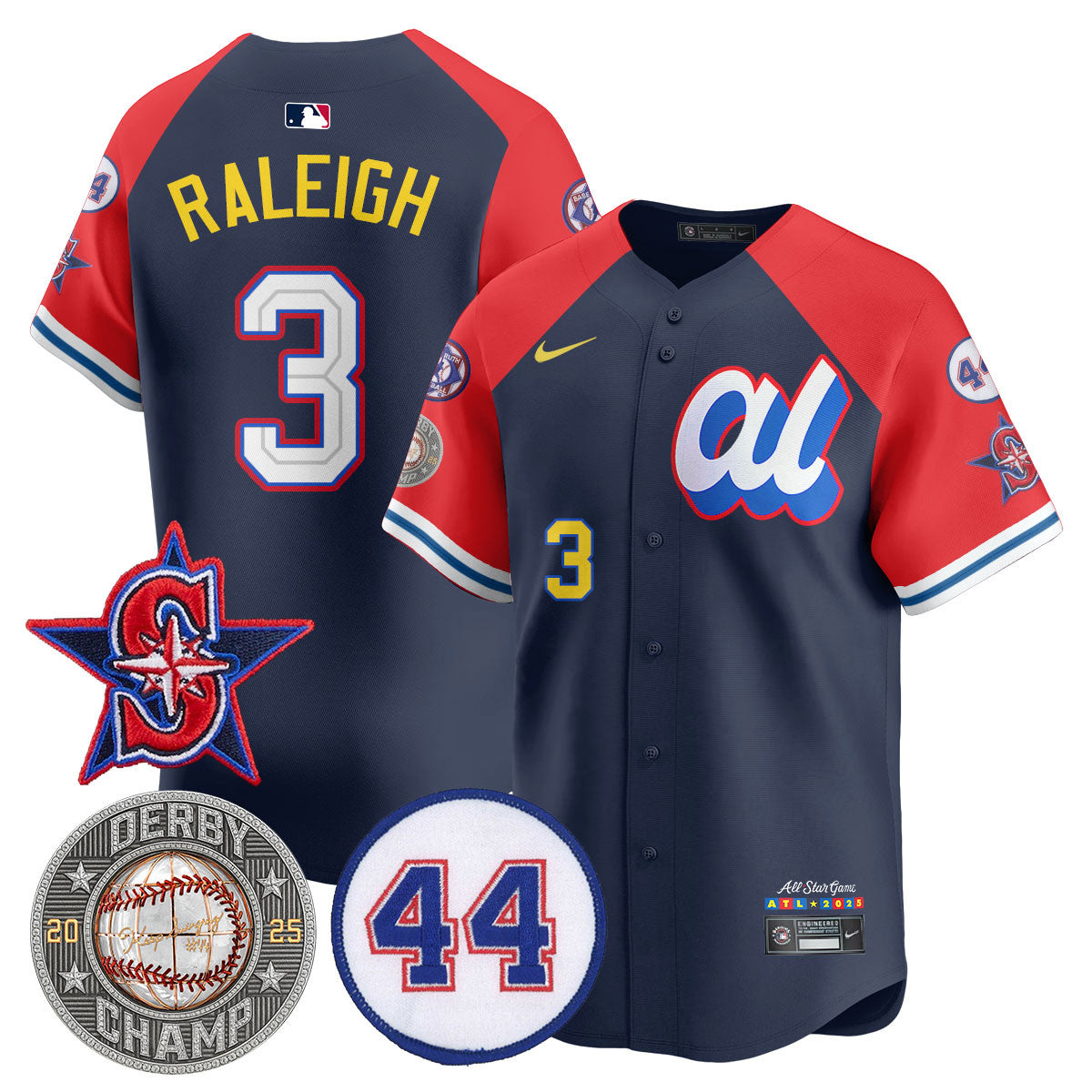 Cal Raleigh HRDERBY Champion AL 2025 MLB All-Star Jersey V2 - Stitched