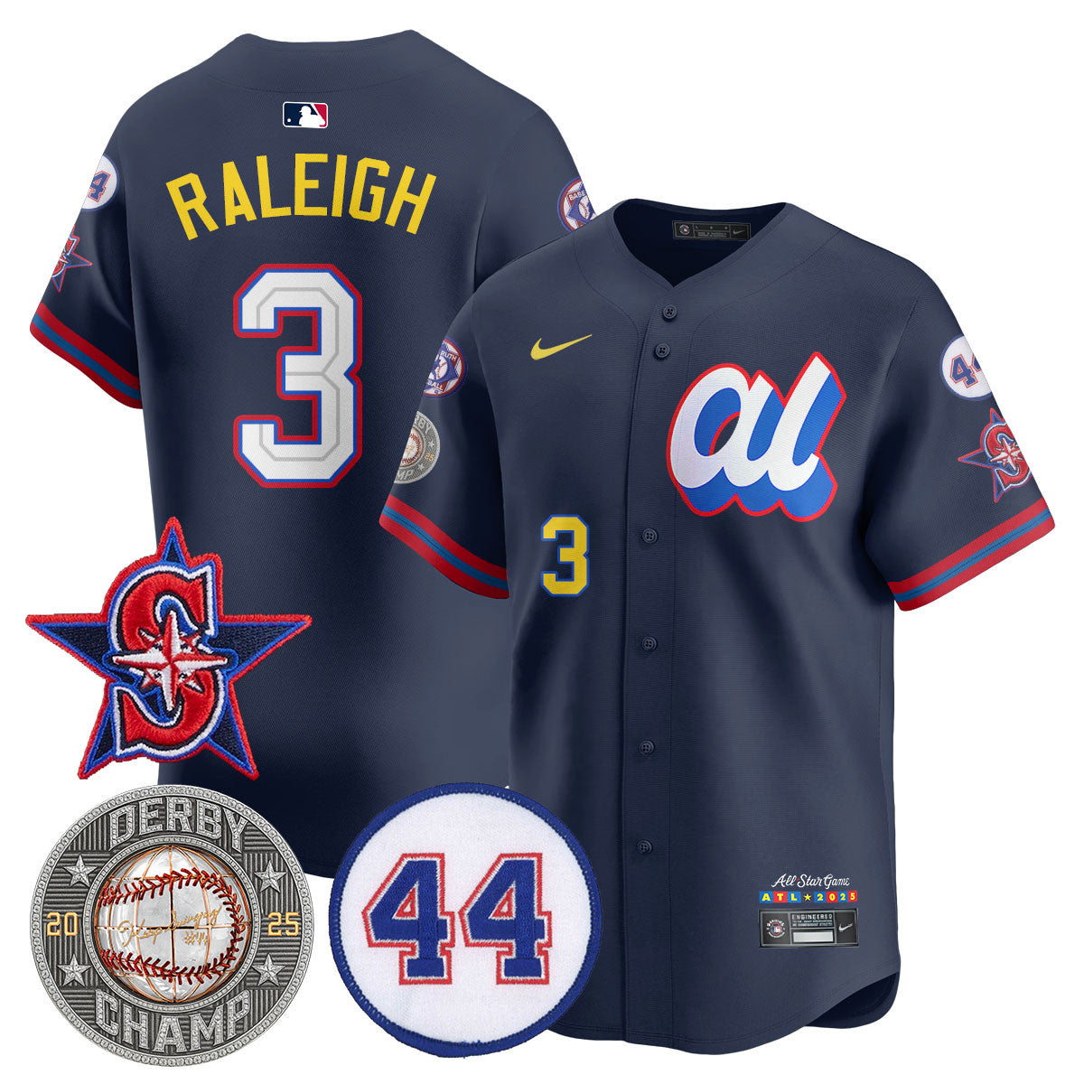 Cal Raleigh HRDERBY Champion AL 2025 MLB All-Star Jersey V2 - Stitched