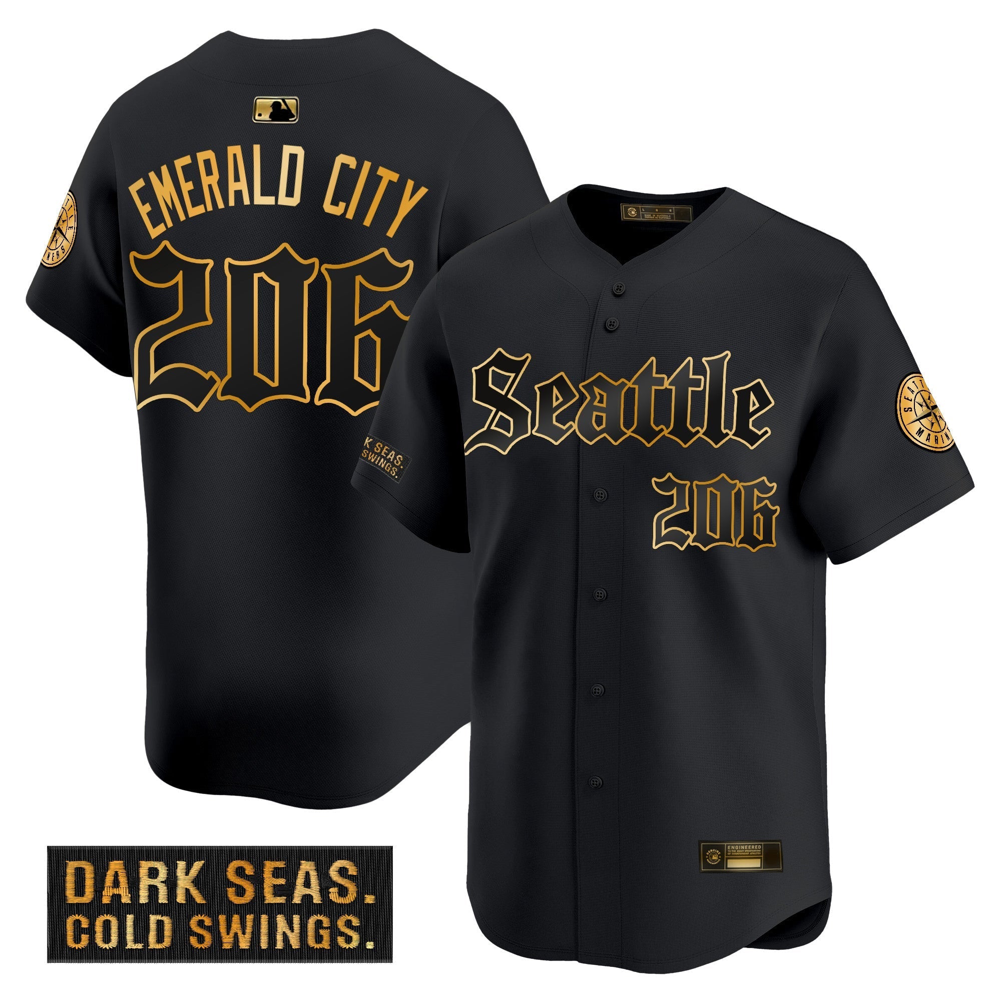 SEA 'Deep Sea Gothic Edition' Gold Vapor Premier Limited Jersey - Stitched