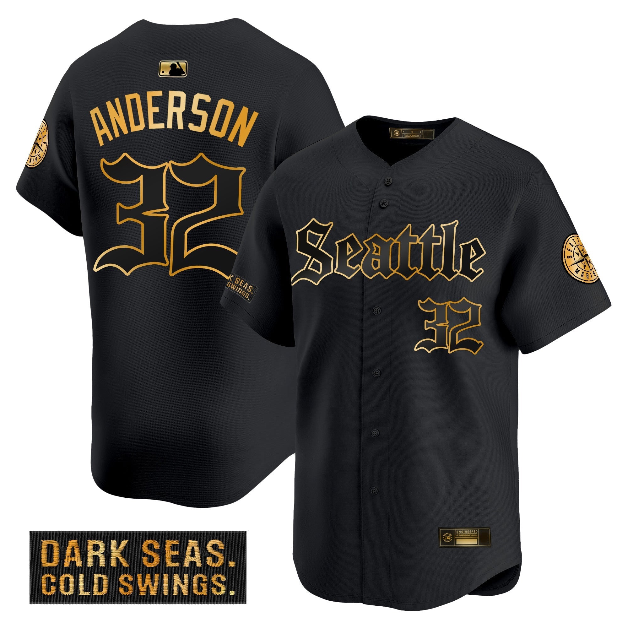 SEA 'Deep Sea Gothic Edition' Gold Vapor Premier Limited Jersey - Stitched