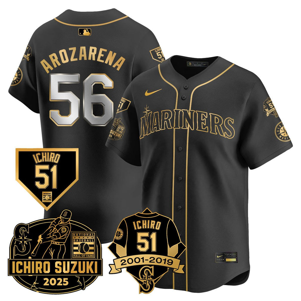 SEA Ichiro Number Retirement Jersey - Stitched