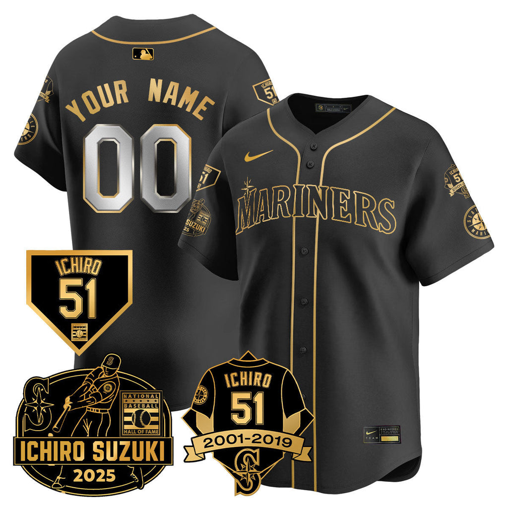 SEA Ichiro Number Retirement Jersey - Stitched