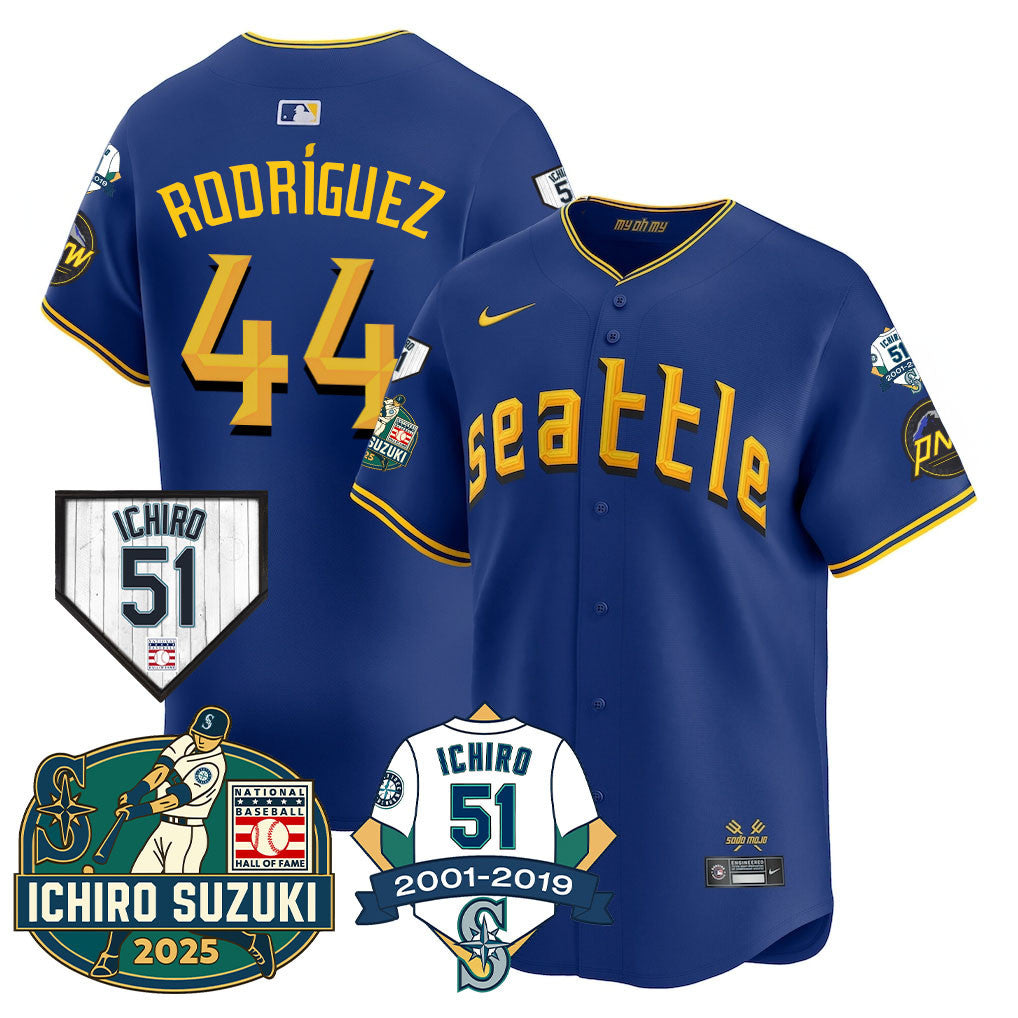SEA Ichiro Number Retirement Jersey - Stitched