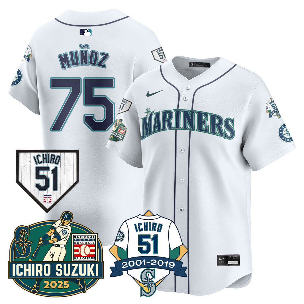SEA Ichiro Number Retirement Jersey - Stitched