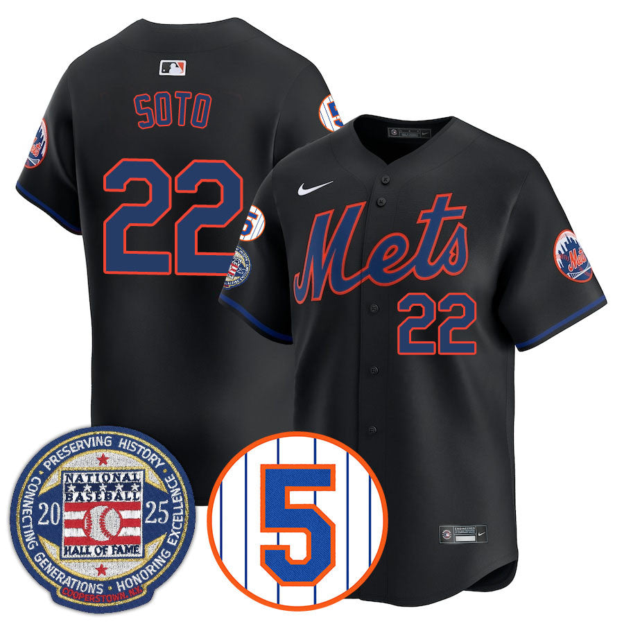 NYM Number Retirement & Hall of Fame Gold Jersey - Stitched