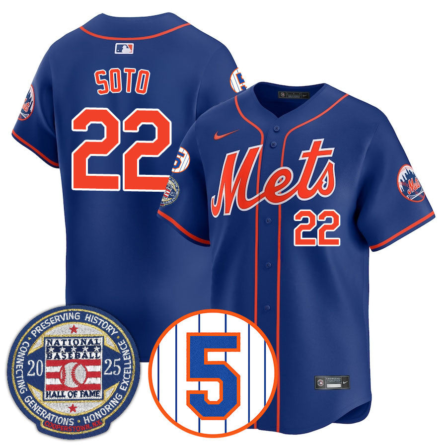 NYM Number Retirement & Hall of Fame Gold Jersey - Stitched