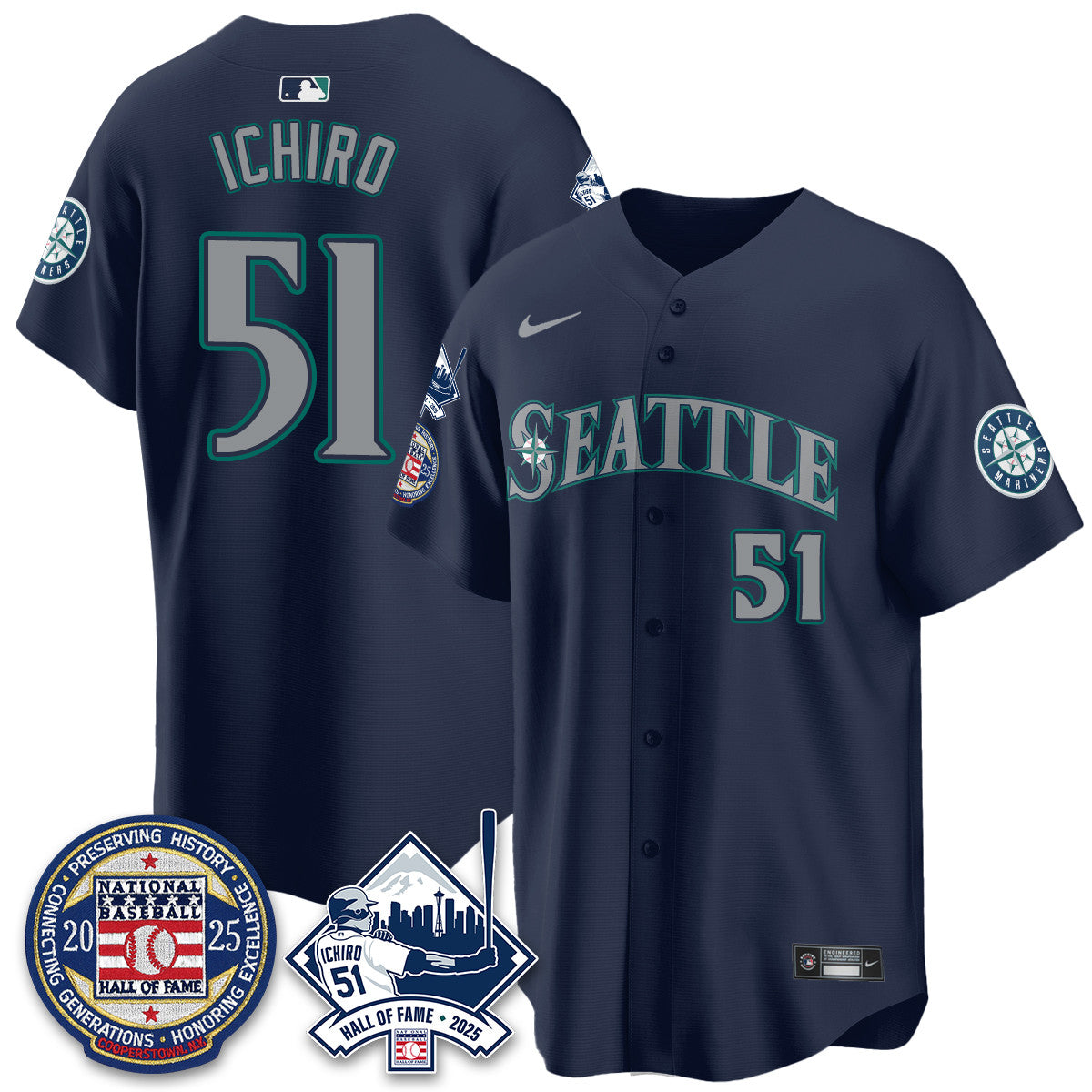SEA Ichiro Number Retirement Jersey V2 - Stitched