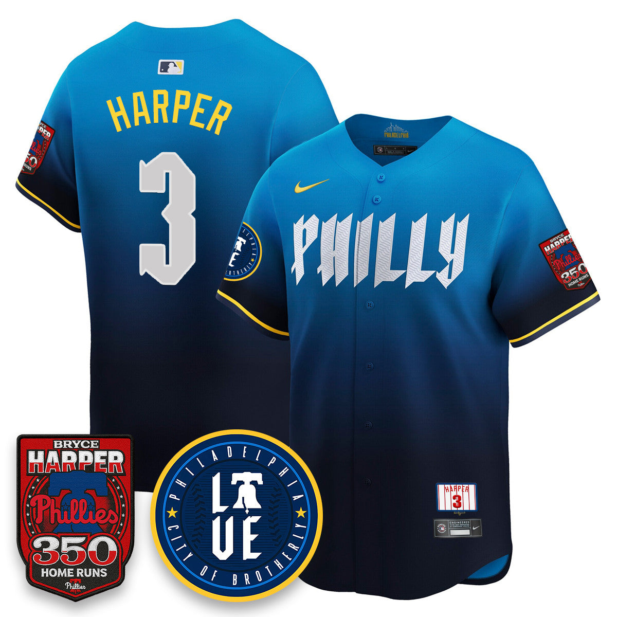 Bryce Harper PHI 350 Home Runs Jersey - Stitched