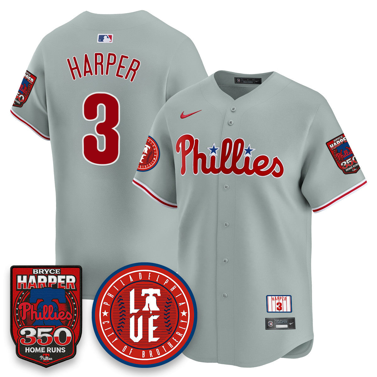 Bryce Harper PHI 350 Home Runs Jersey - Stitched