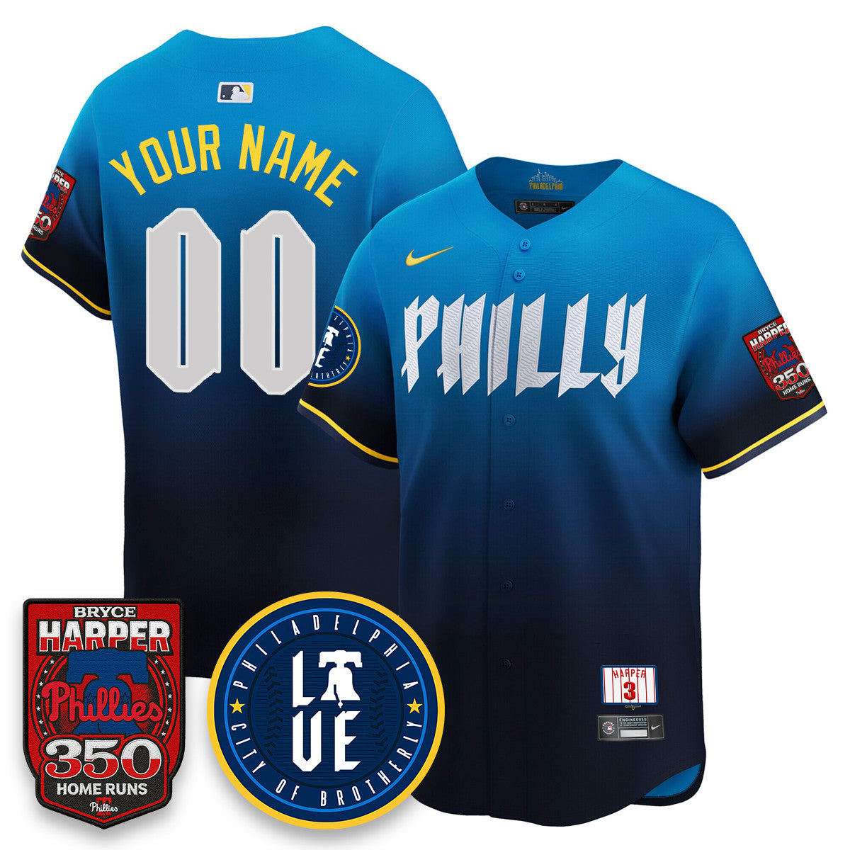 Bryce Harper PHI 350 Home Runs Jersey - Stitched