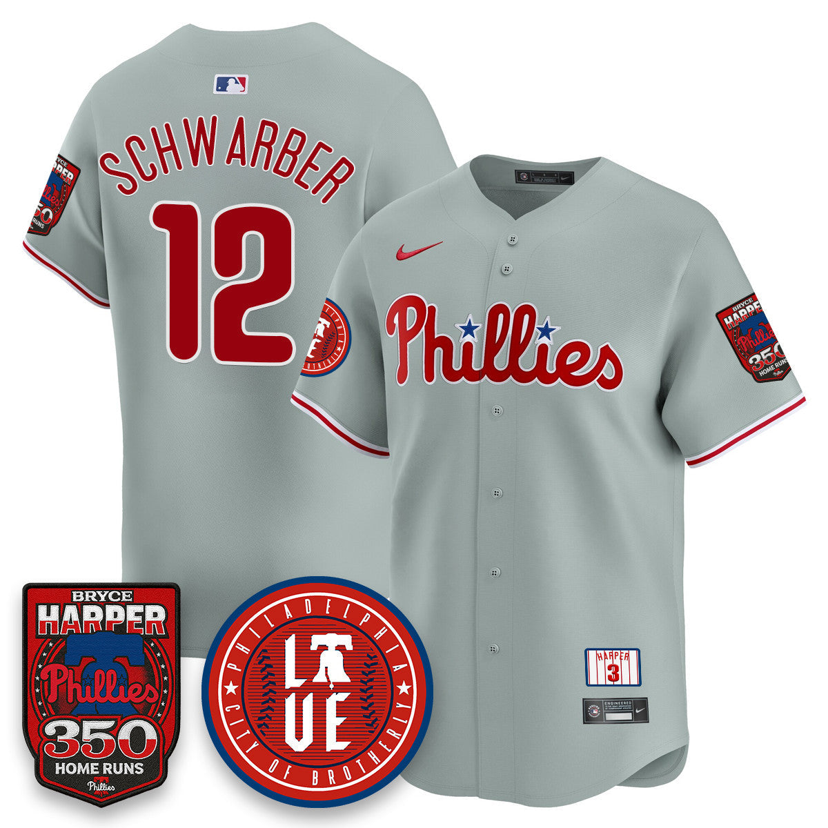 Bryce Harper PHI 350 Home Runs Jersey - Stitched