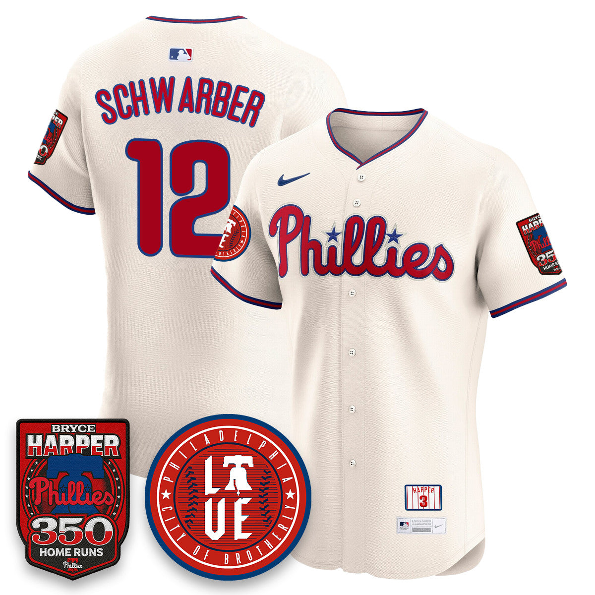 Bryce Harper PHI 350 Home Runs Jersey - Stitched