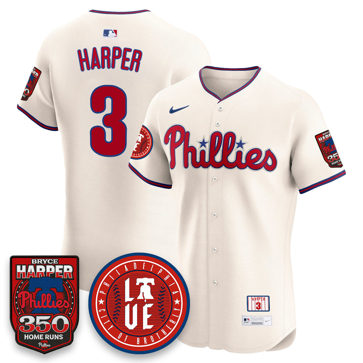 Bryce Harper PHI 350 Home Runs Jersey - Stitched