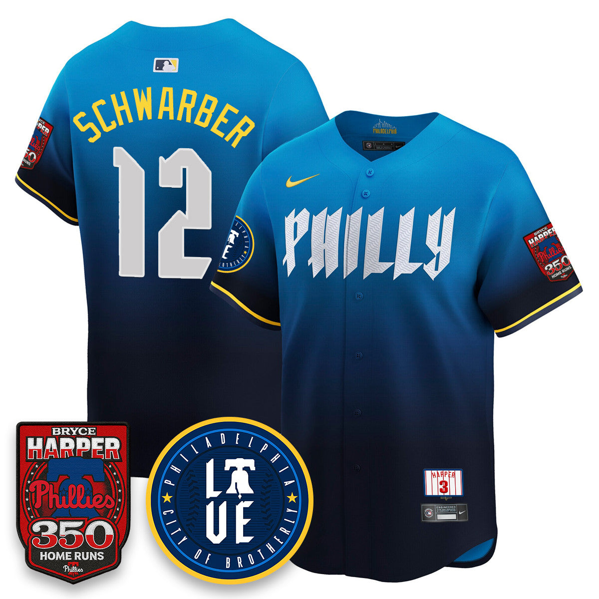Bryce Harper PHI 350 Home Runs Jersey - Stitched
