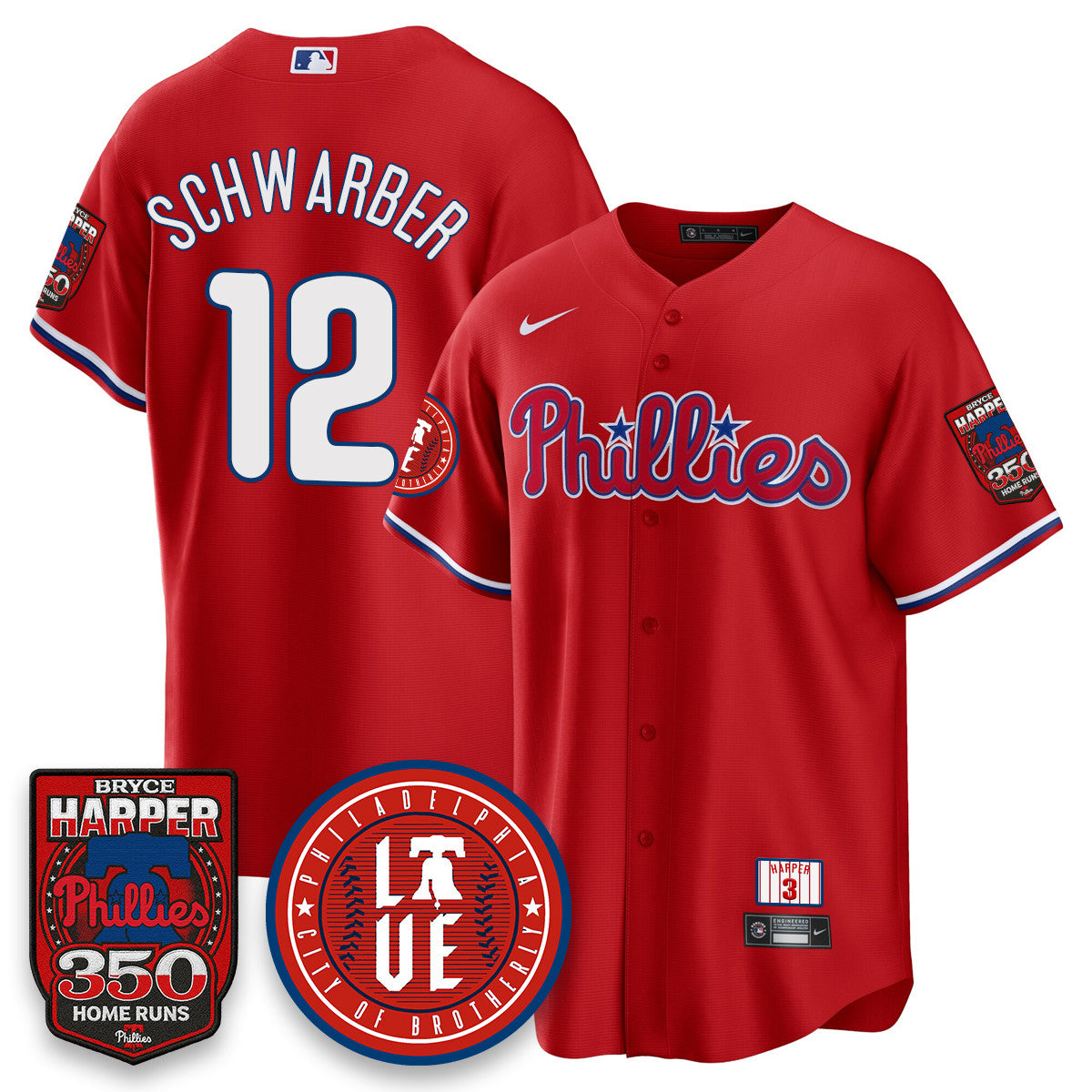 Bryce Harper PHI 350 Home Runs Jersey - Stitched