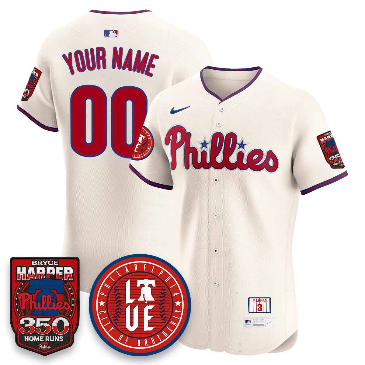 Bryce Harper PHI 350 Home Runs Jersey - Stitched