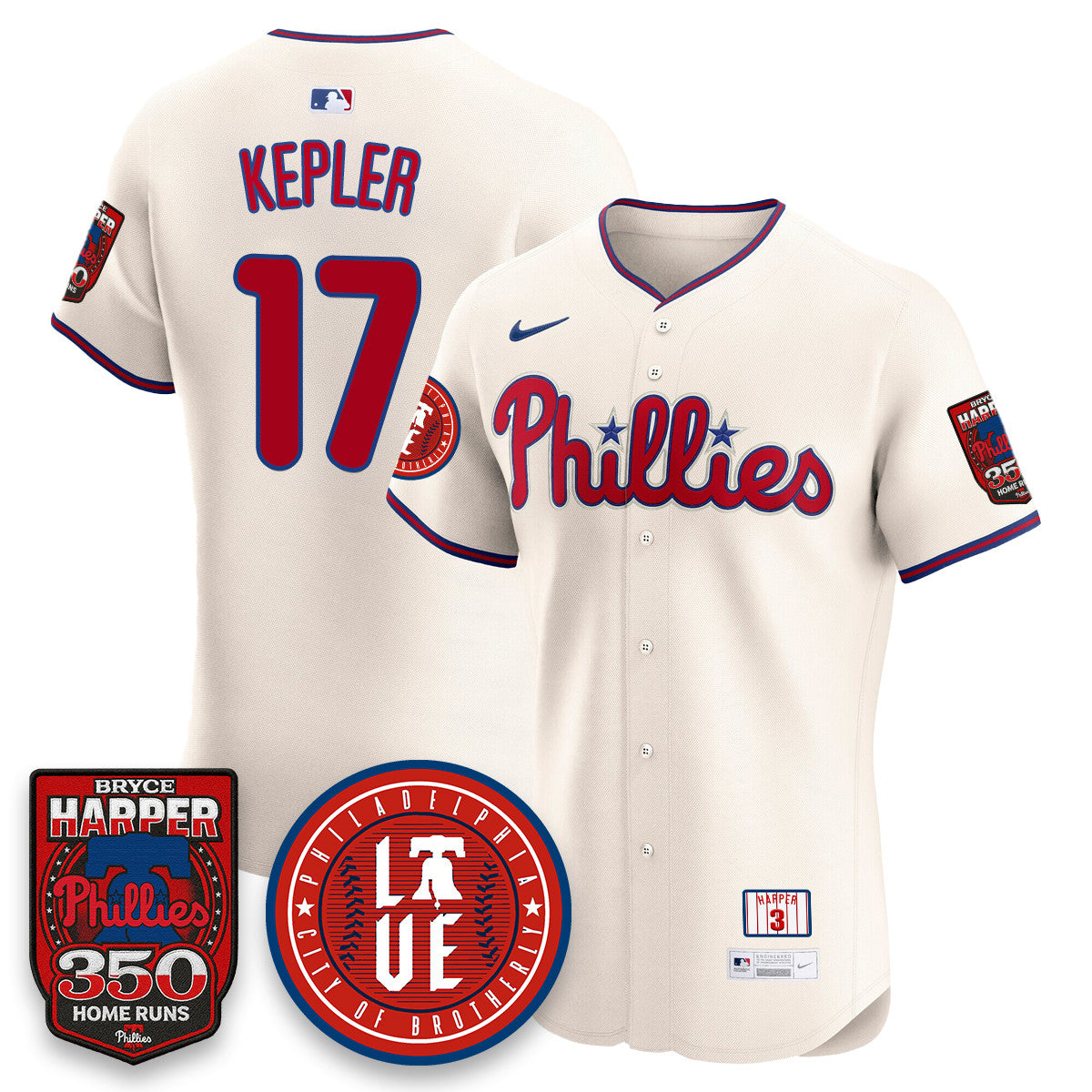 Bryce Harper PHI 350 Home Runs Jersey - Stitched