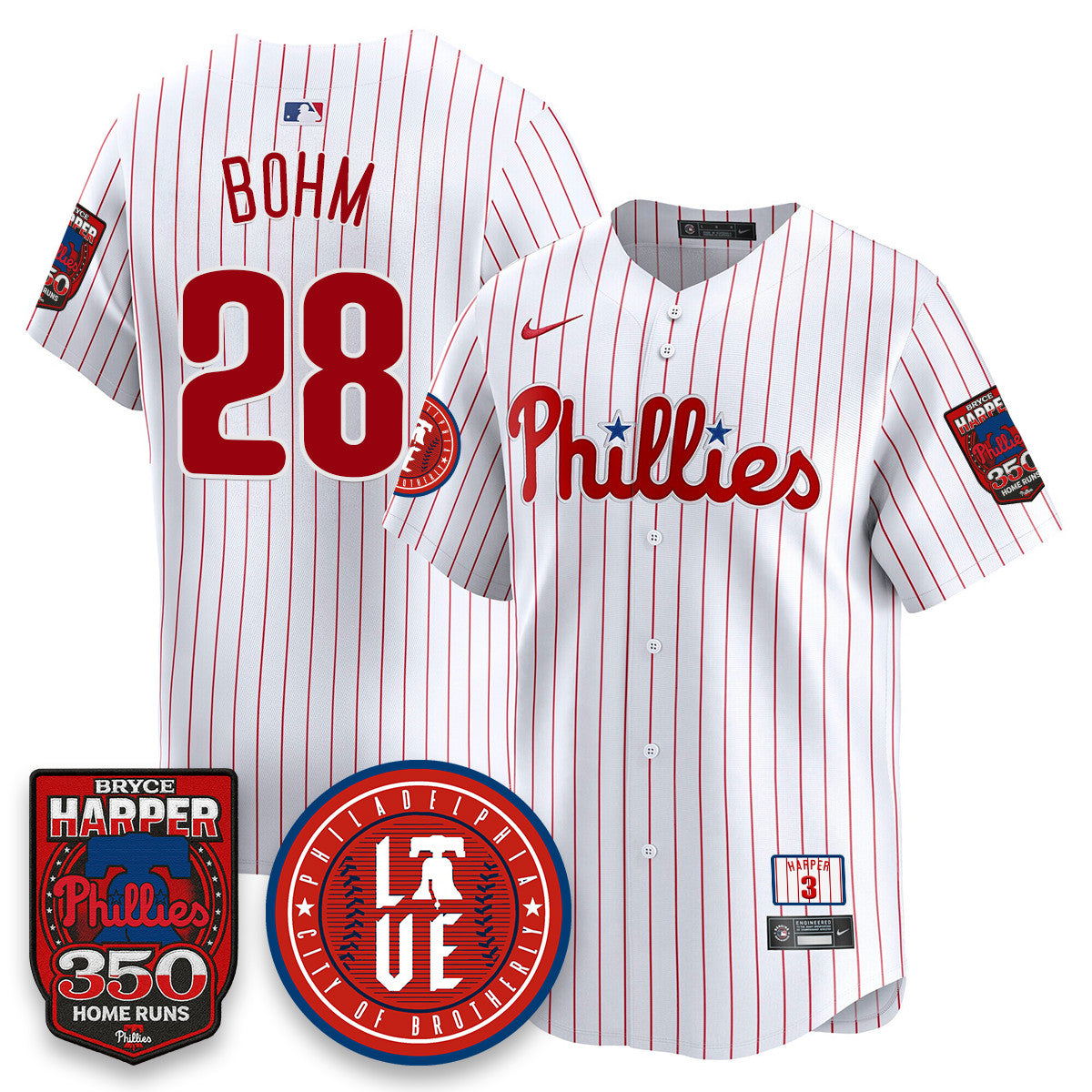 Bryce Harper PHI 350 Home Runs Jersey - Stitched