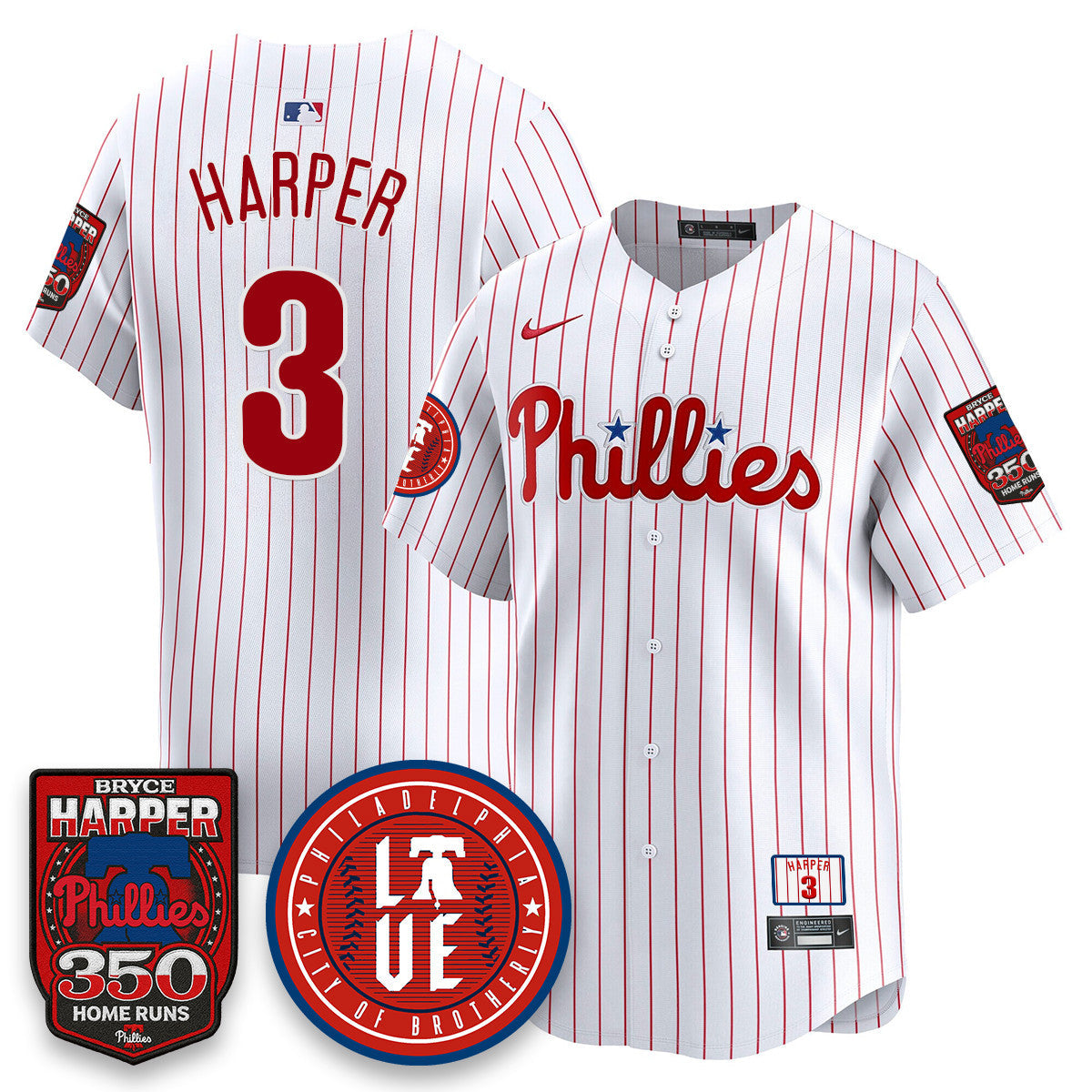 Bryce Harper PHI 350 Home Runs Jersey - Stitched