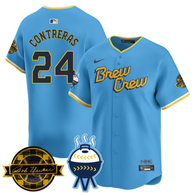 MIL Bob Uecker Patch Vapor Limited Jersey - Stitched