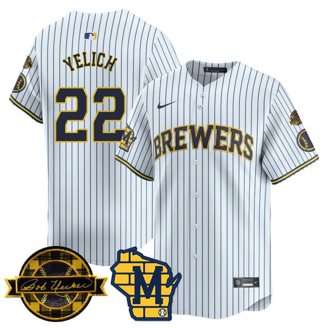 MIL Bob Uecker Patch Vapor Limited Jersey - Stitched