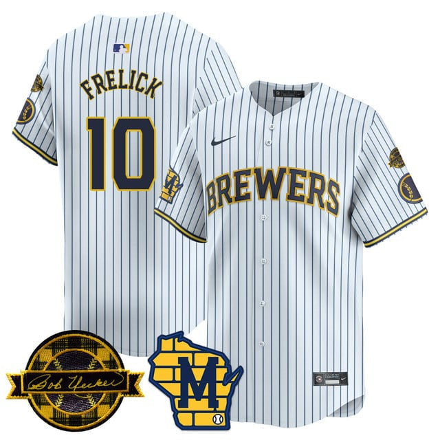 MIL Bob Uecker Patch Vapor Limited Jersey - Stitched