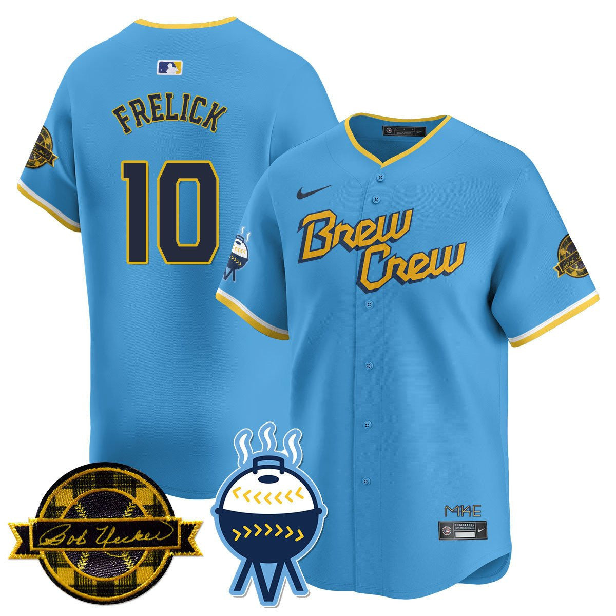 MIL Bob Uecker Patch Vapor Limited Jersey - Stitched