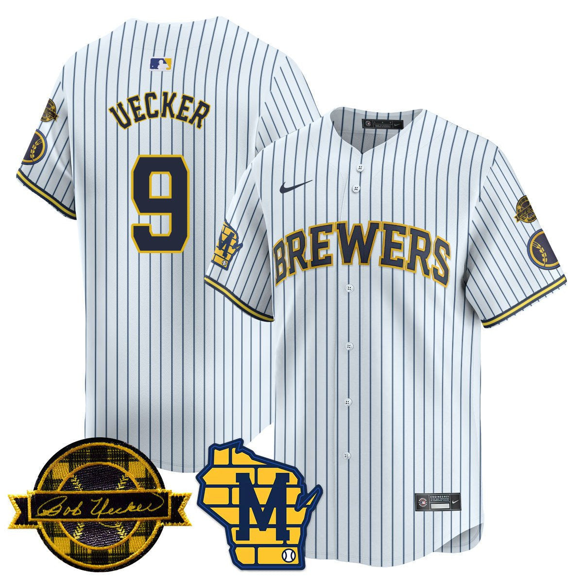 MIL Bob Uecker Patch Vapor Limited Jersey - Stitched