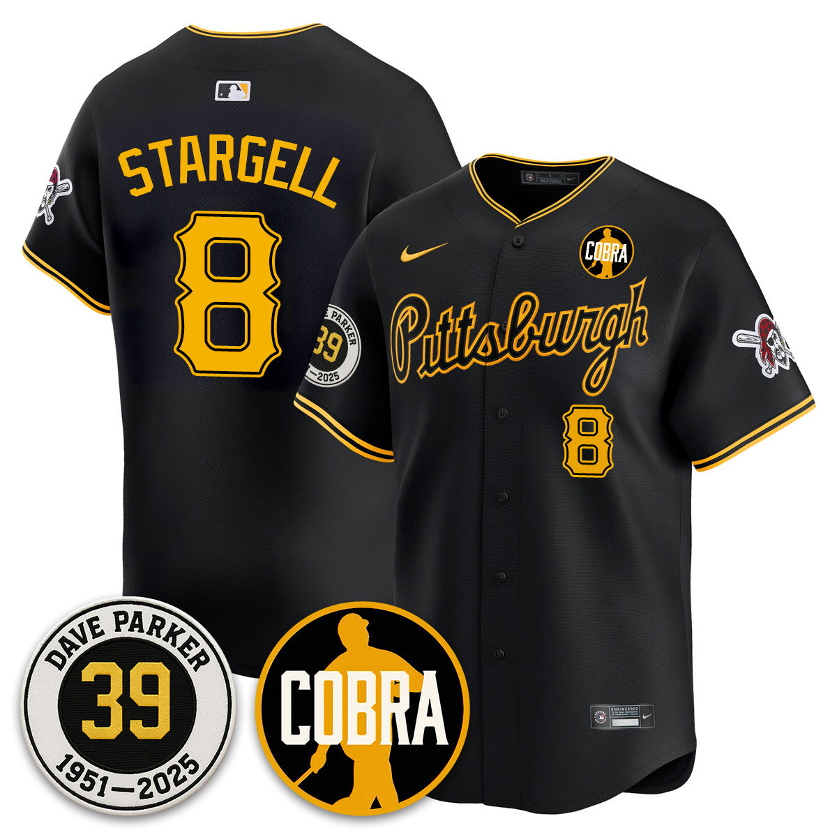 PIT Memories Dave Parker Jersey- “COBRA” Patch - Stitched
