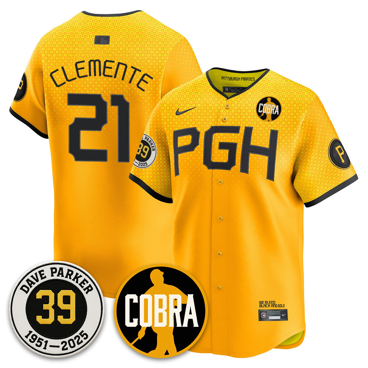 PIT Memories Dave Parker Jersey- “COBRA” Patch - Stitched