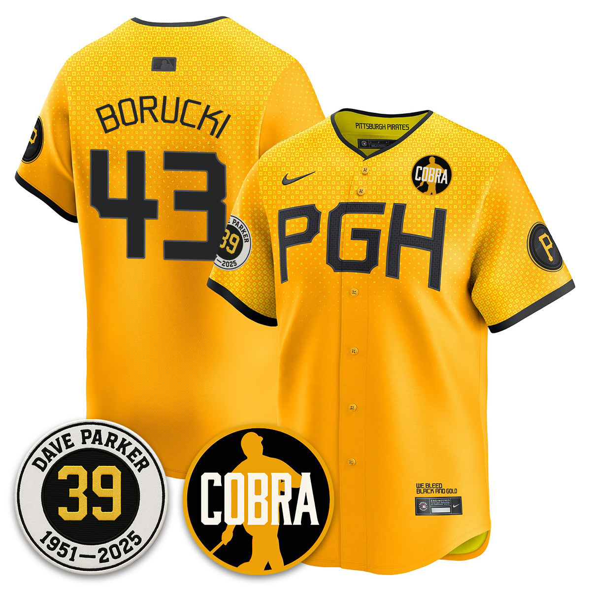 PIT Memories Dave Parker Jersey- “COBRA” Patch - Stitched