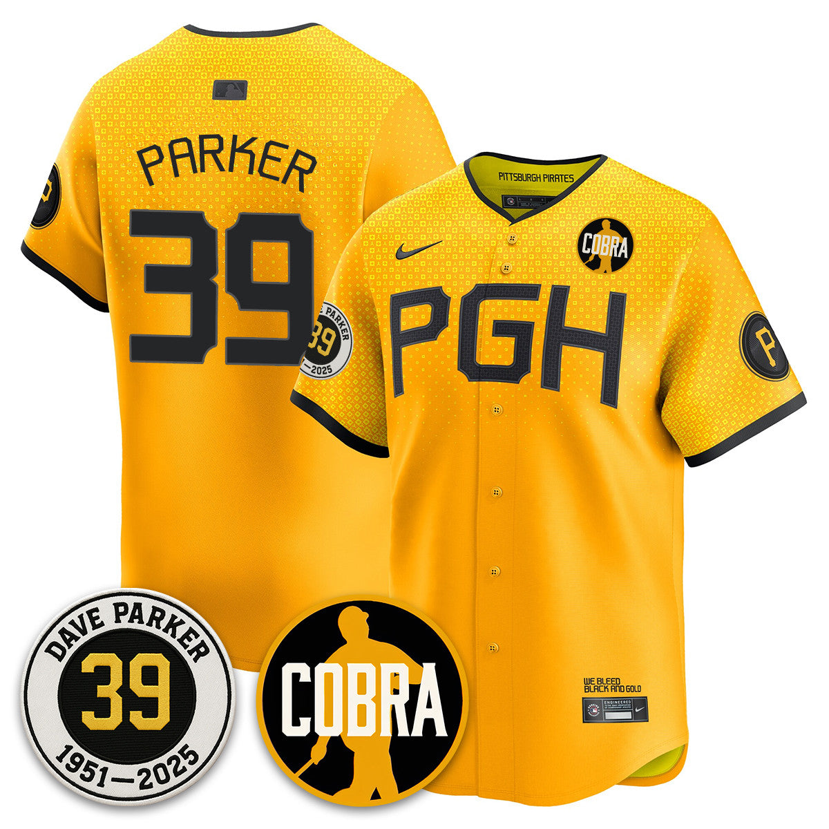 PIT Memories Dave Parker Jersey- “COBRA” Patch - Stitched