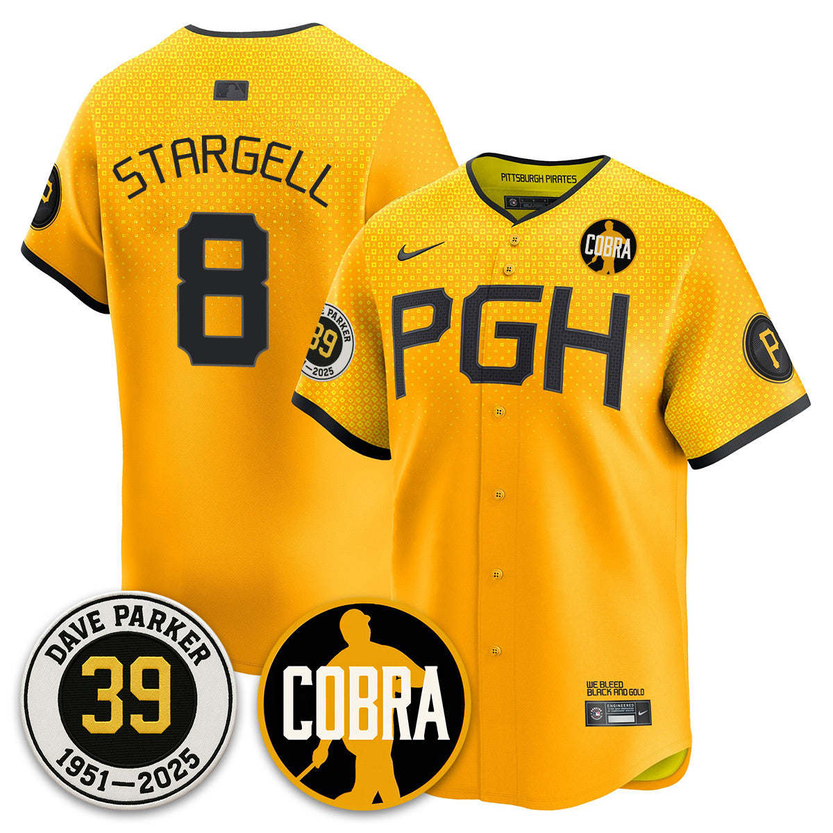 PIT Memories Dave Parker Jersey- “COBRA” Patch - Stitched