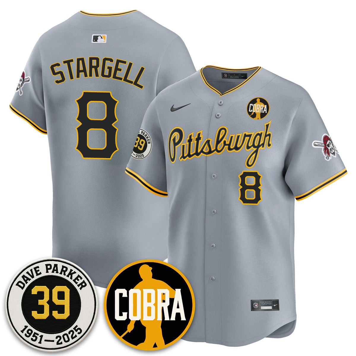 PIT Memories Dave Parker Jersey- “COBRA” Patch - Stitched
