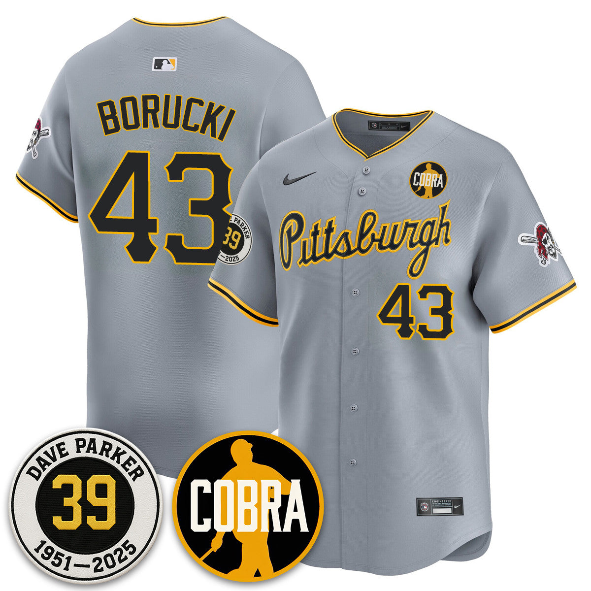 PIT Memories Dave Parker Jersey- “COBRA” Patch - Stitched