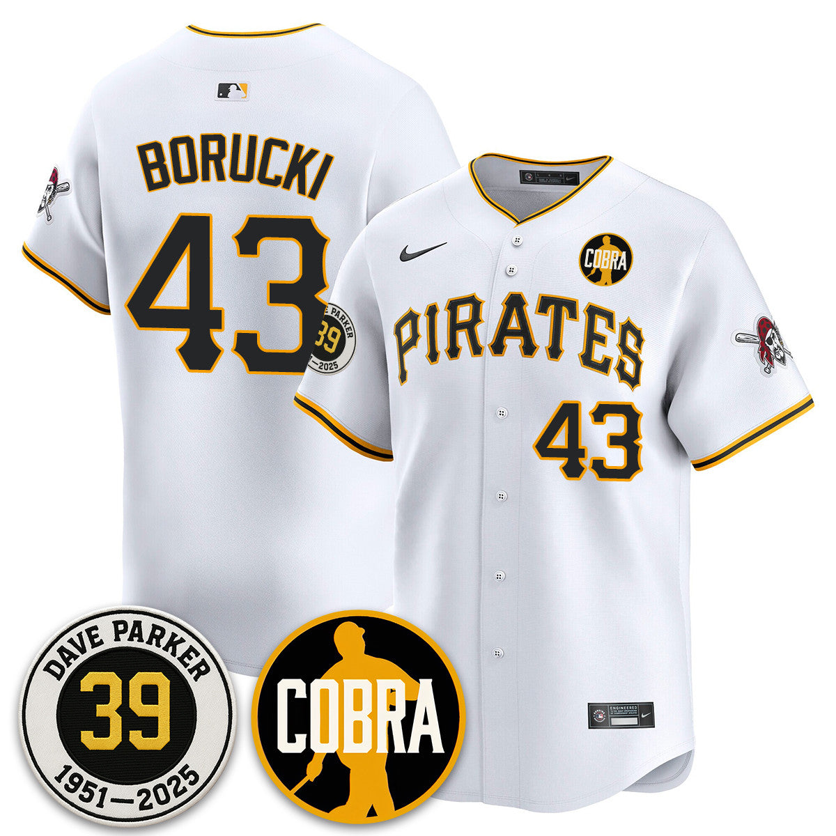 PIT Memories Dave Parker Jersey- “COBRA” Patch - Stitched