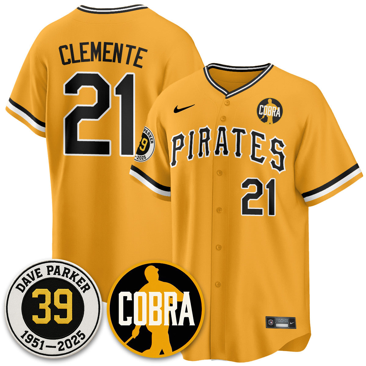 PIT Memories Dave Parker Jersey- “COBRA” Patch - Stitched