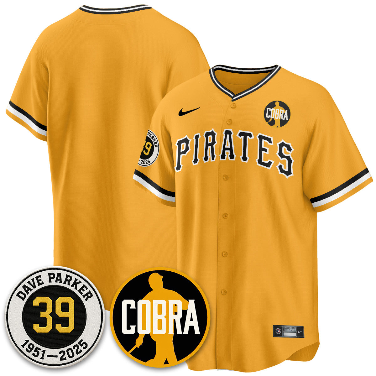 PIT Memories Dave Parker Jersey- “COBRA” Patch - Stitched