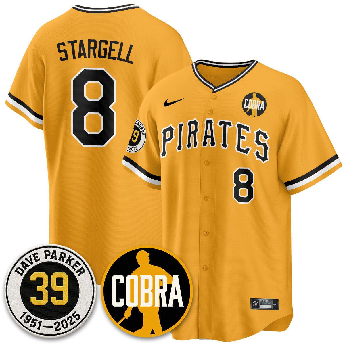 PIT Memories Dave Parker Jersey- “COBRA” Patch - Stitched