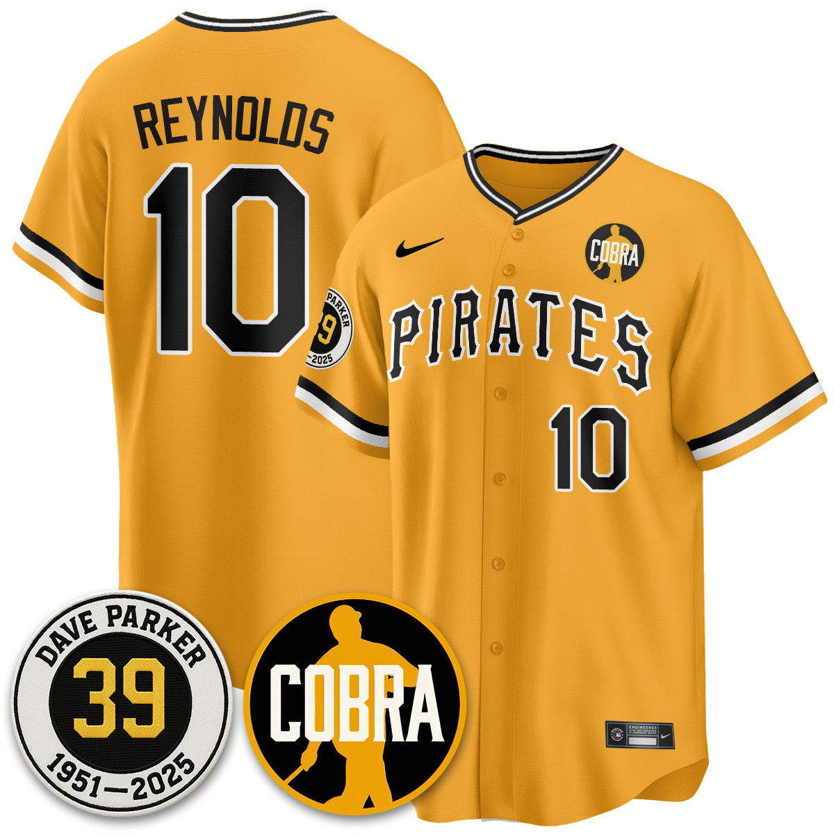 PIT Memories Dave Parker Jersey- “COBRA” Patch - Stitched
