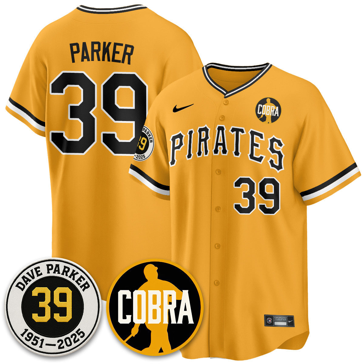 PIT Memories Dave Parker Jersey- “COBRA” Patch - Stitched