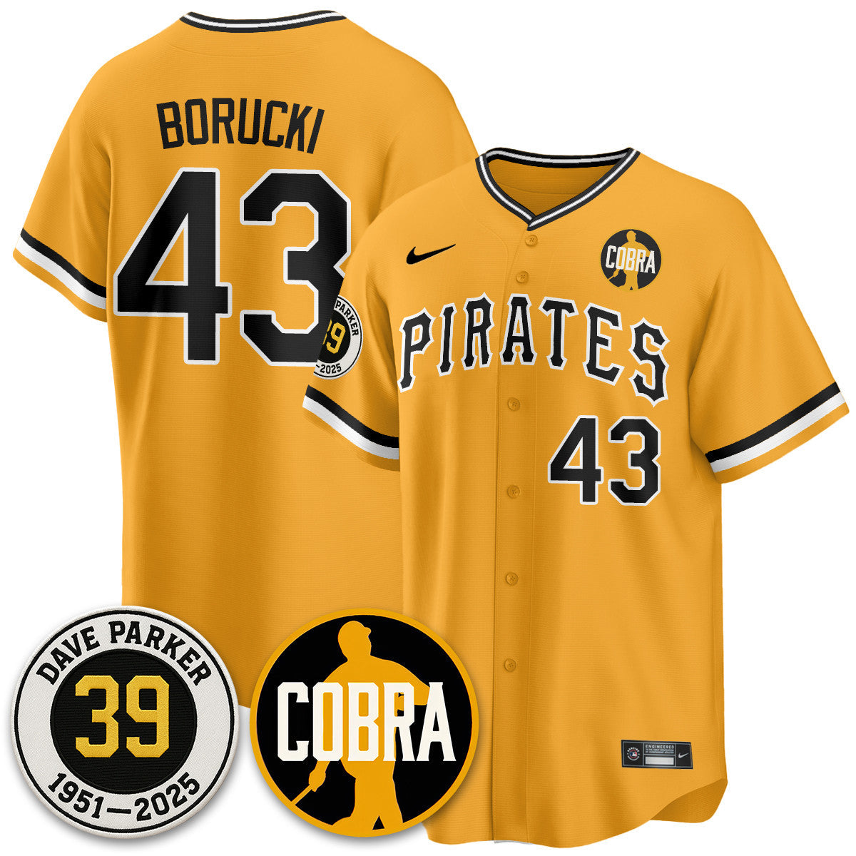 PIT Memories Dave Parker Jersey- “COBRA” Patch - Stitched