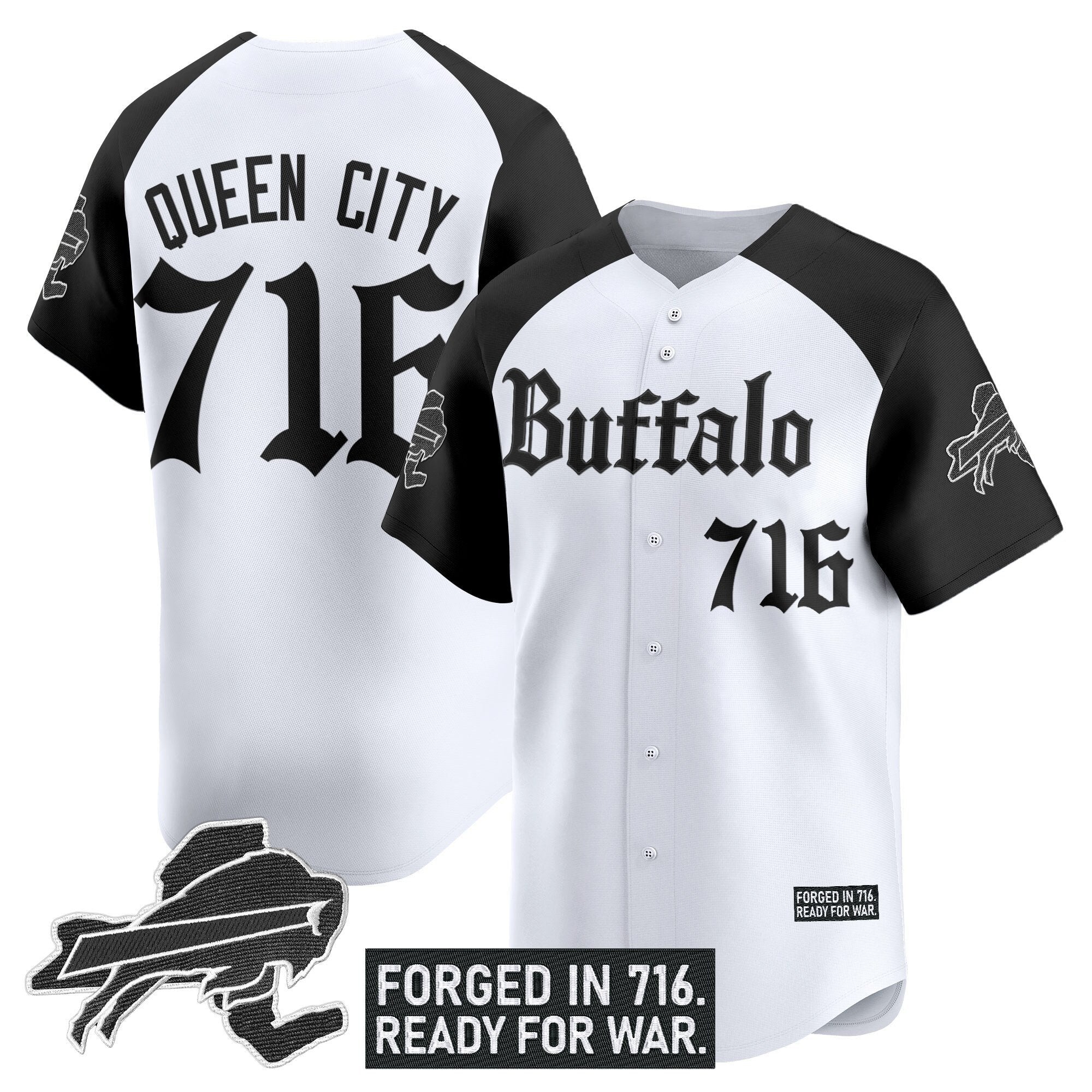 BUF 'Gothic Cold Front Edition' Vapor Baseball Jersey - Stitched