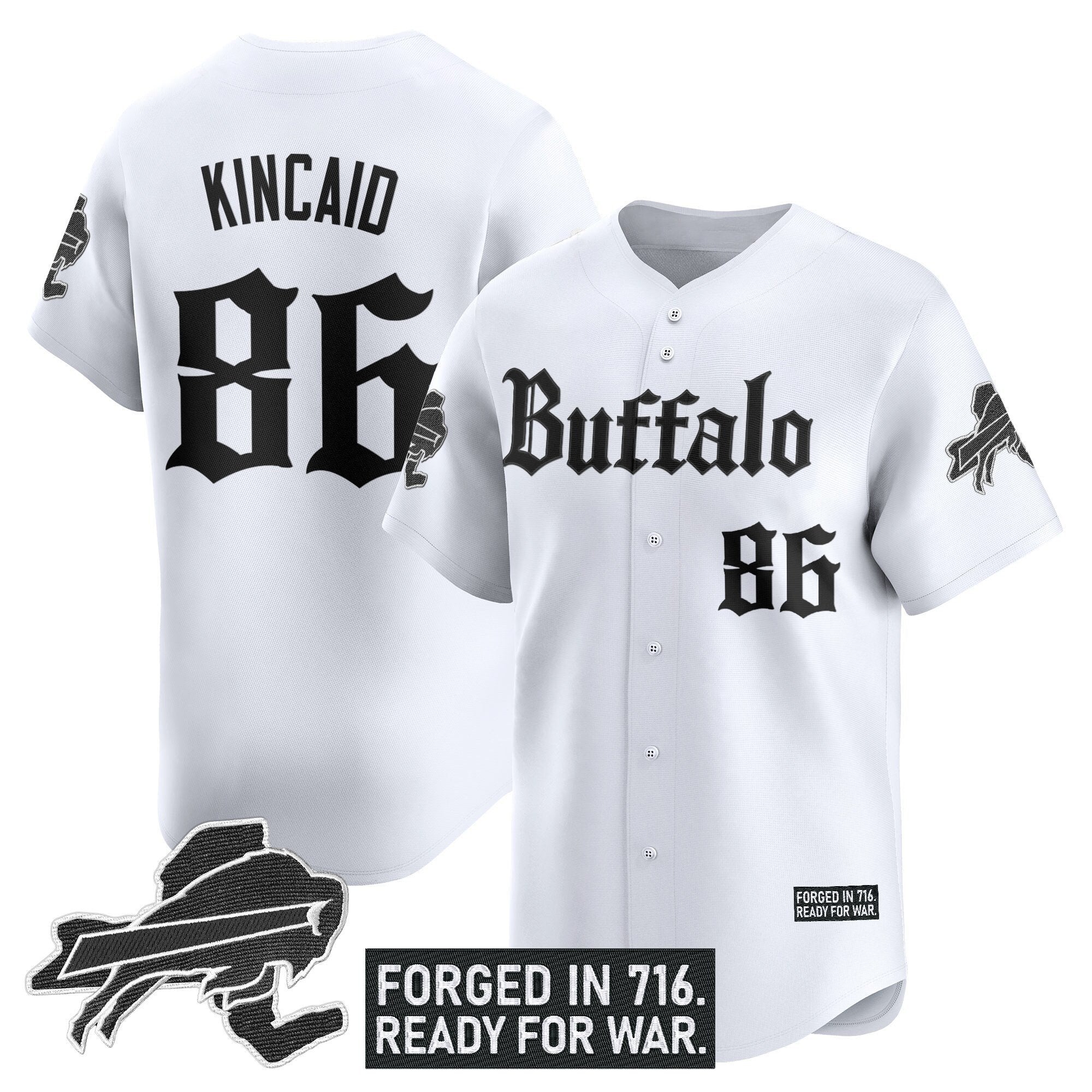 BUF 'Gothic Cold Front Edition' Vapor Baseball Jersey - Stitched