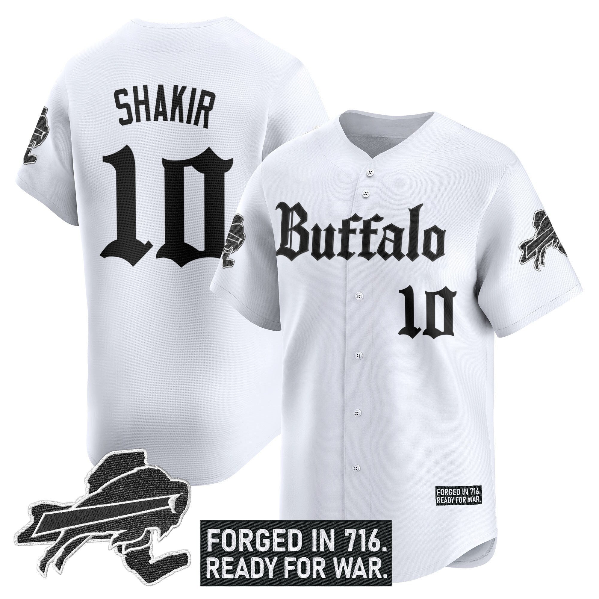 BUF 'Gothic Cold Front Edition' Vapor Baseball Jersey - Stitched